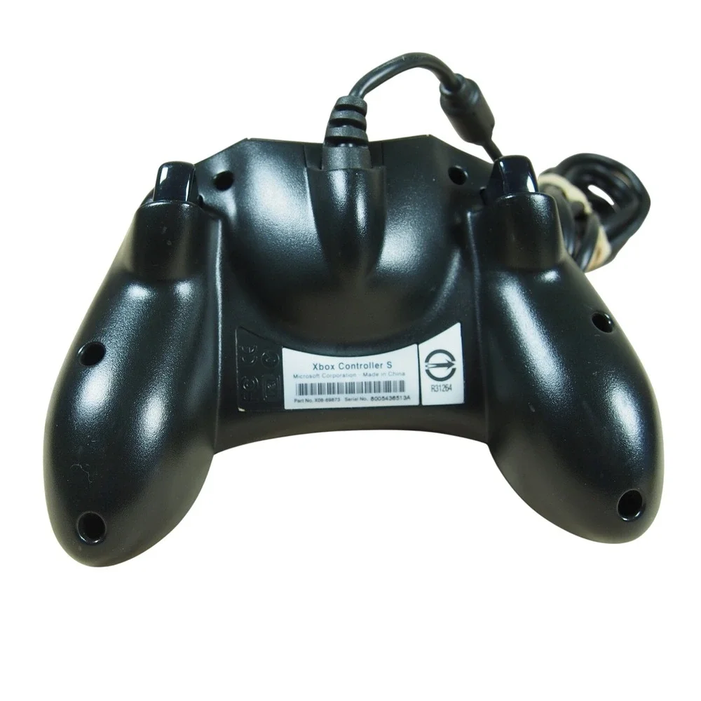 Original Xbox OEM S Type Black‎ Controller w/ Break Away Cable Fully Tested EUC